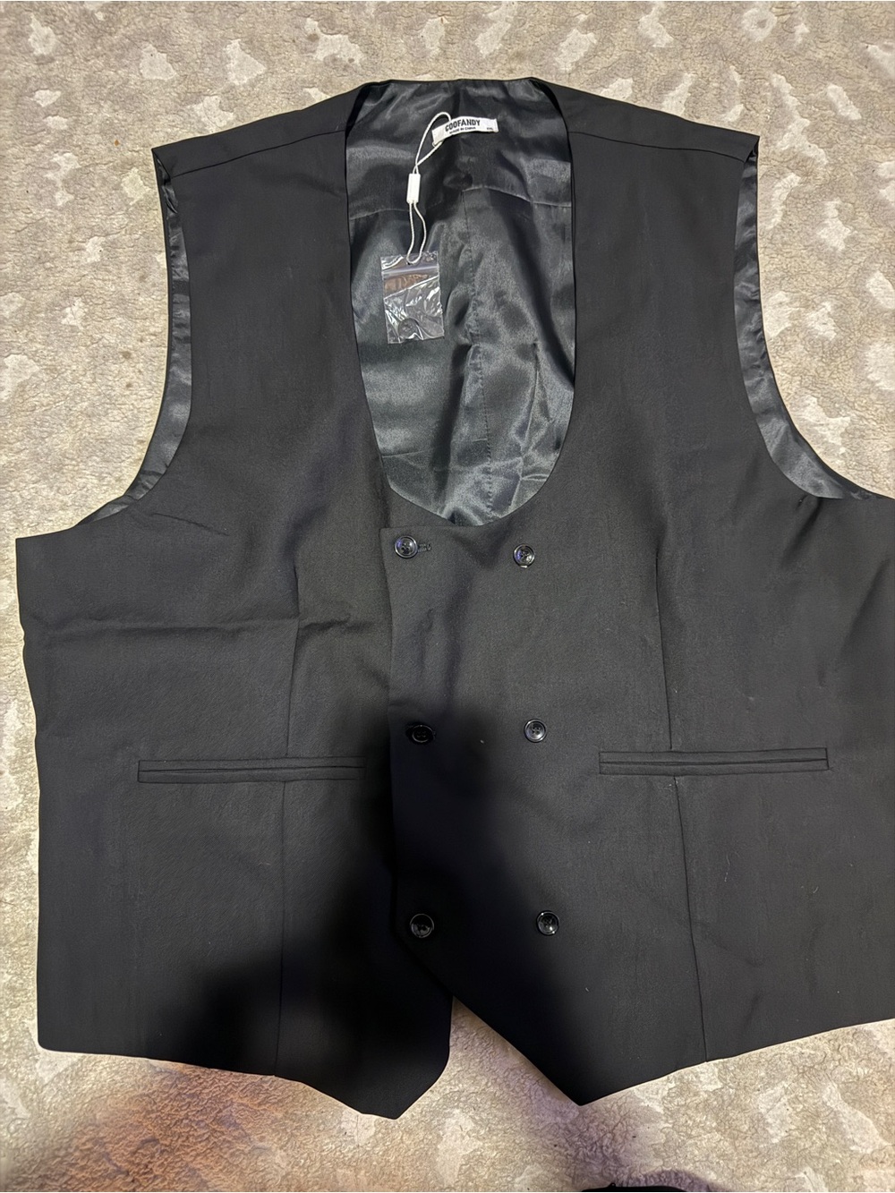 Classic Black Double-Breasted Men's Vest